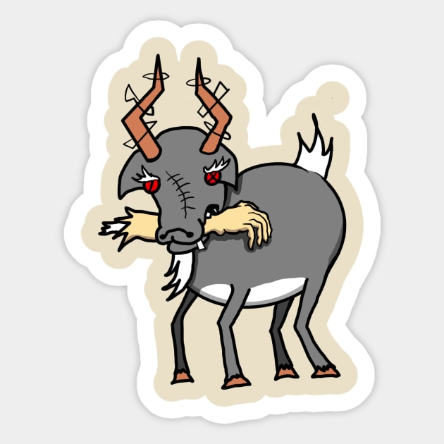 Lamar the Demonic Goat Sticker by Gruelgo